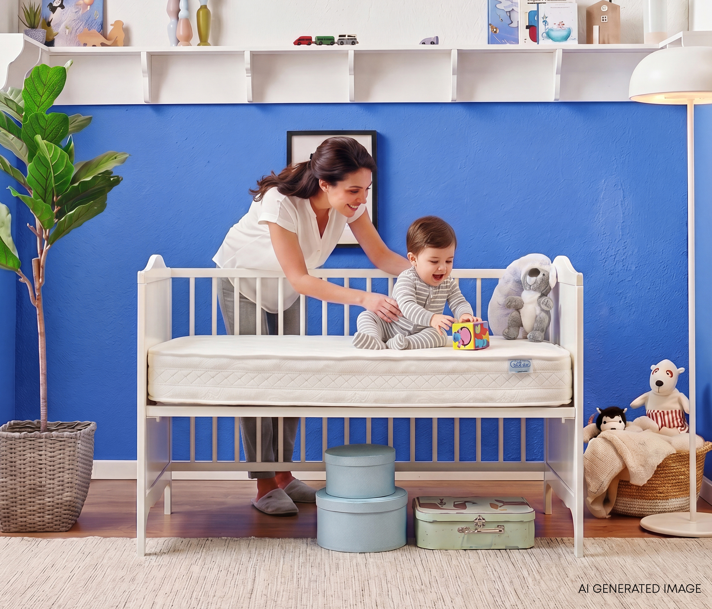 Baby Blue Star Mini DHT Yaylı Yatak, 70x120 cm