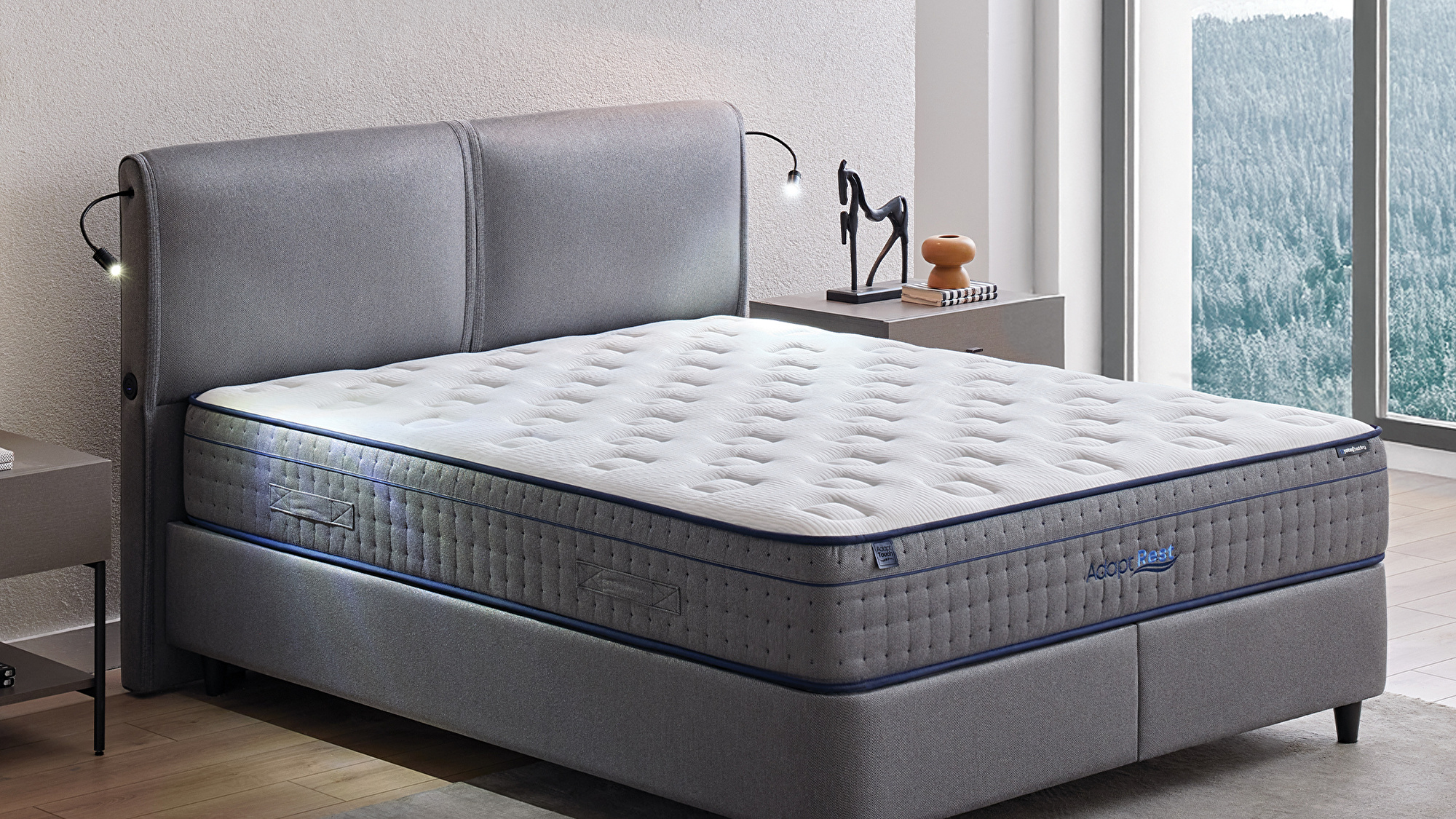 Set met Adapt Rest matras, New Lotto boxspring en Adapt Rest hoofdbord