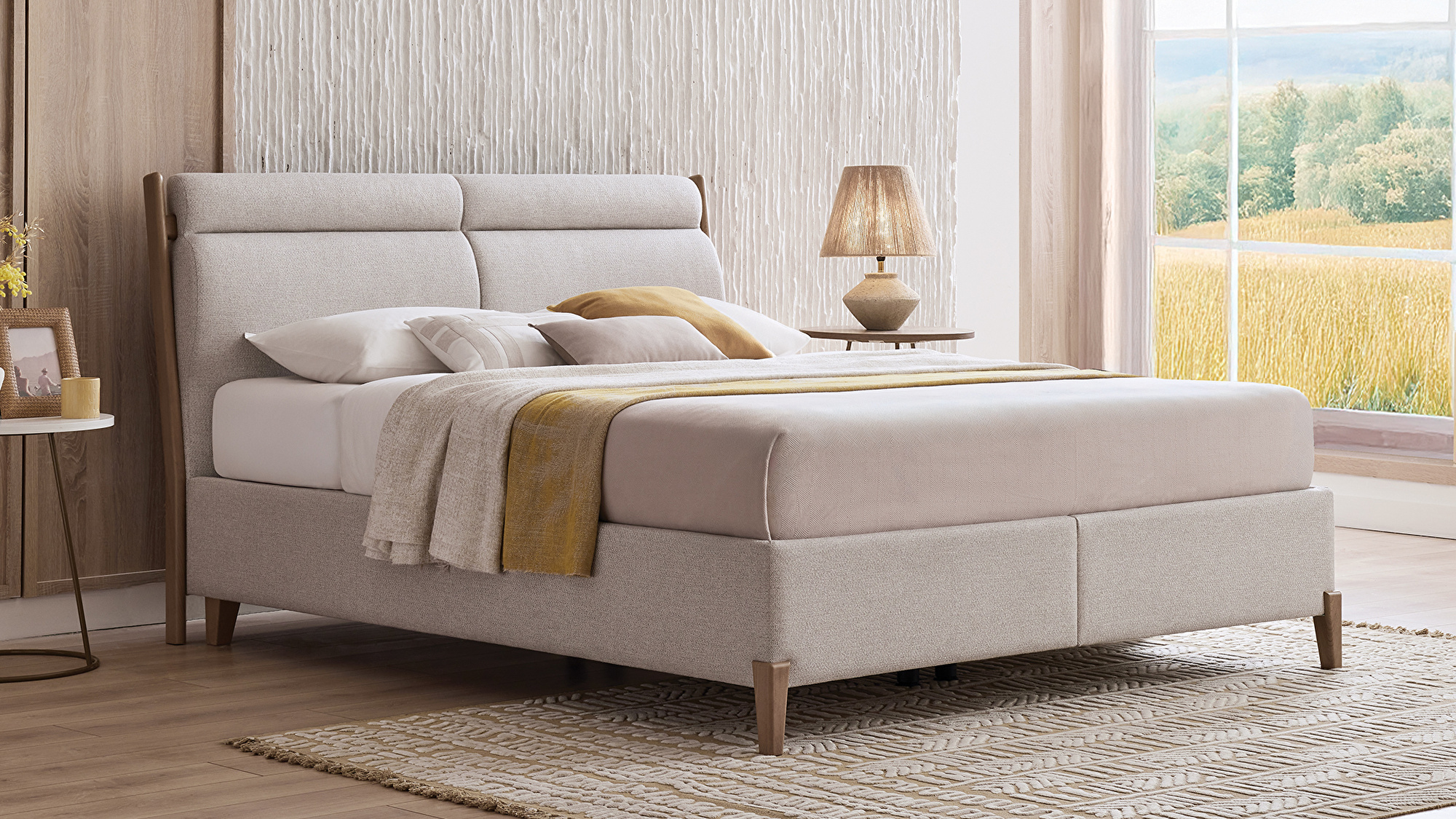 Set met Ergonomic Air boxspring en hoofdbord