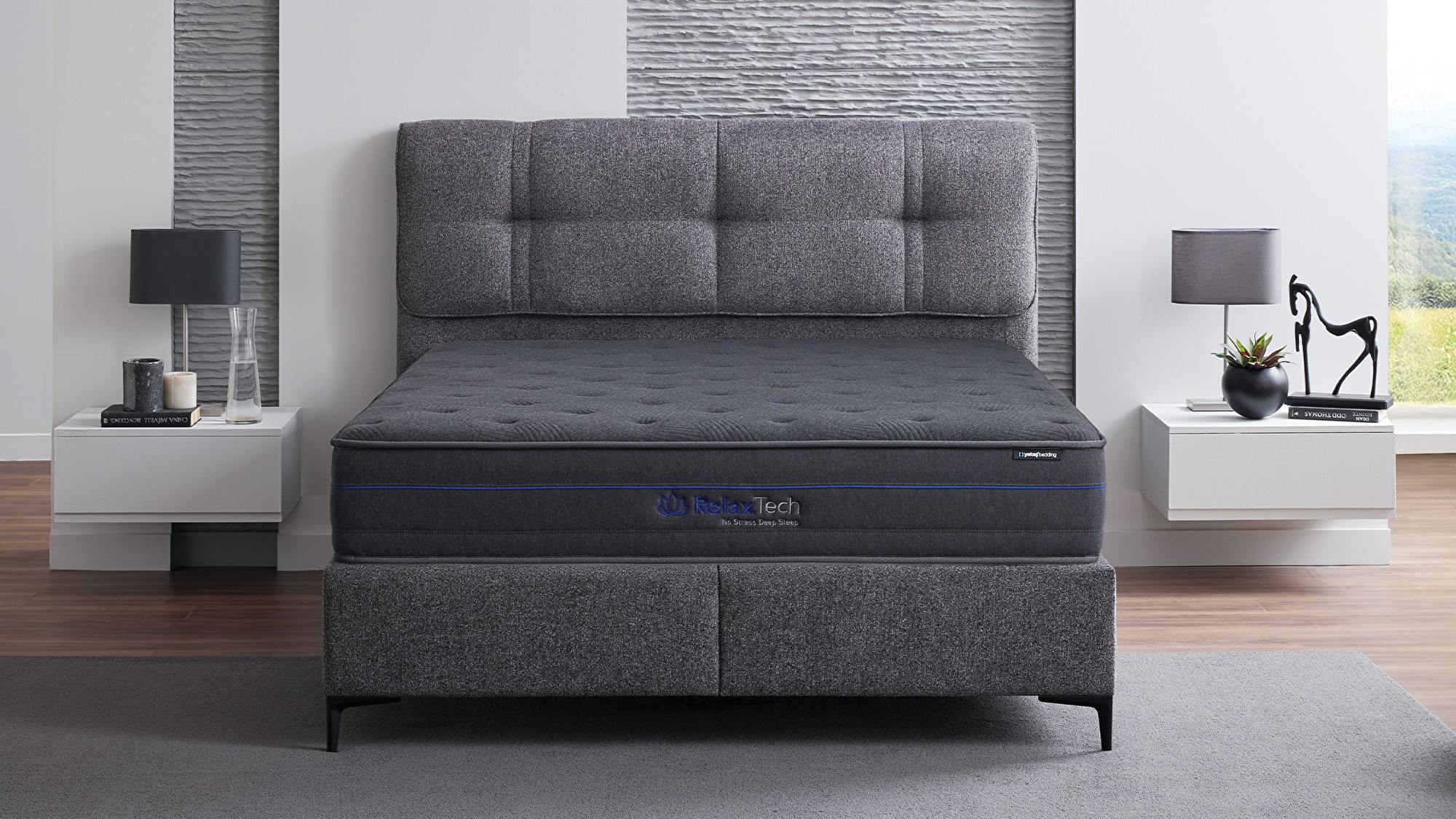 Set met Relax Tech matras, New Lento boxspring en Relaxis hoofdbord