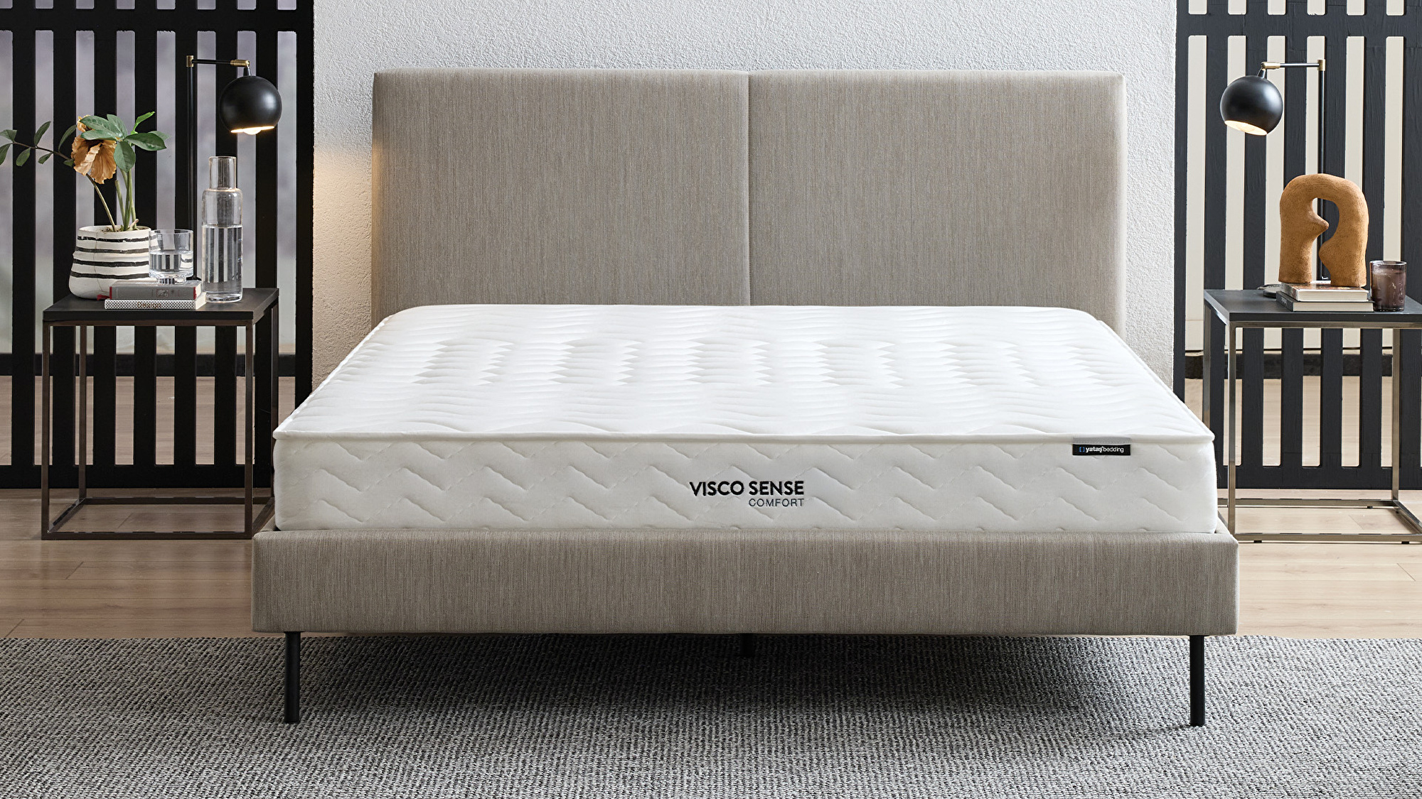Set met Visco Sense Comfort matras en Savana bedframe met hoofdbord