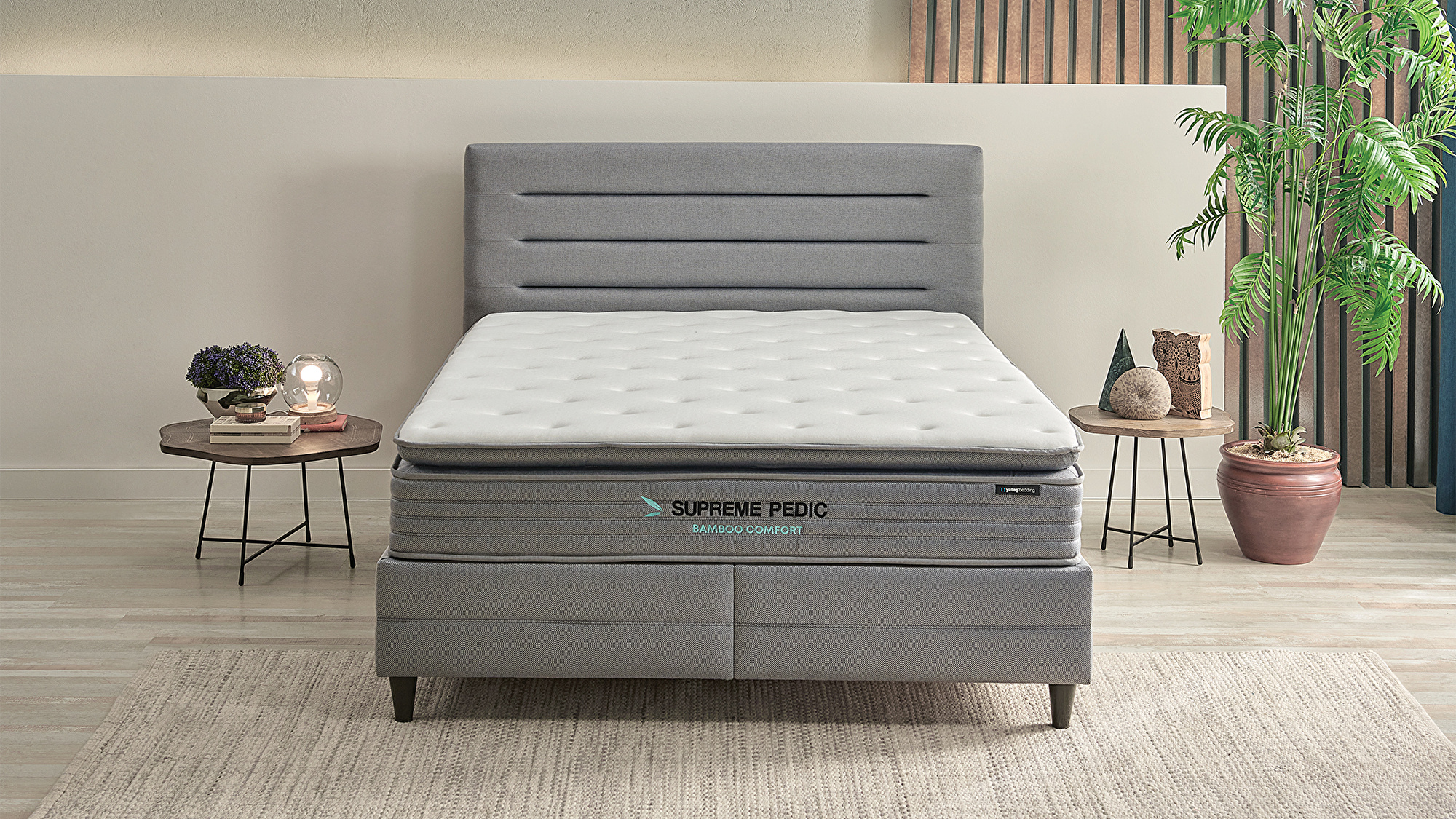 Set met Supreme Pedic boxspring en hoofdbord