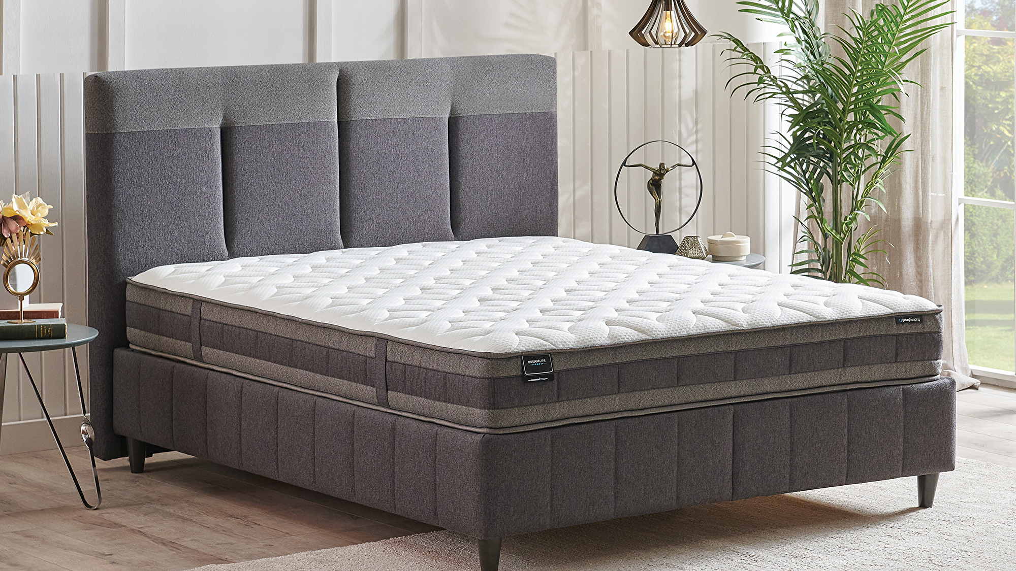 Set met Dream Line matras, boxspring en hoofdbord