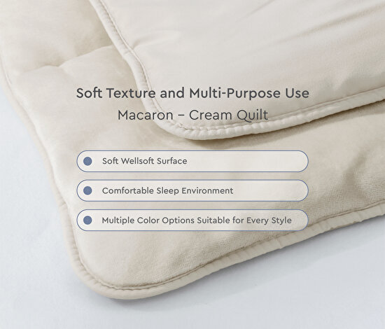 Macaron - Cream Wellsoft Quilt