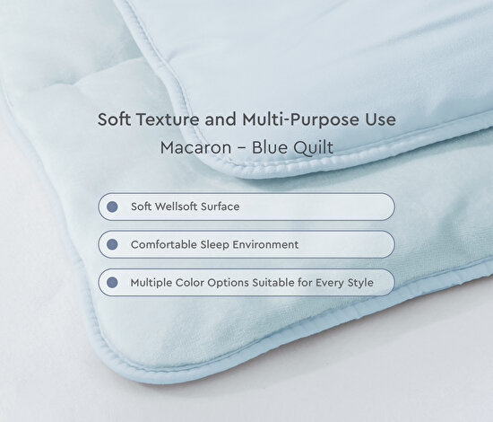 Macaron - Blue Wellsoft Quilt