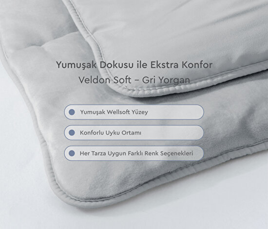 Veldon Soft - Gri Yorgan
