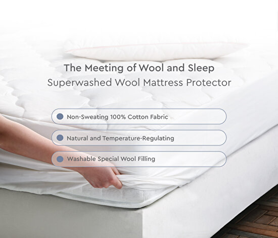 Superwashed Wool Mattress Protector