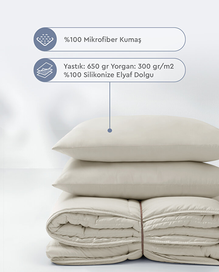 Macaron - Cream Quilt & Pillow Set