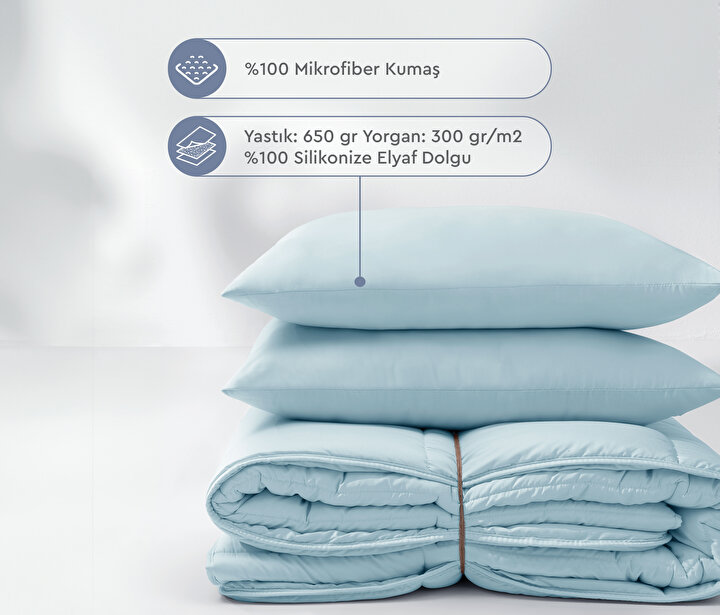 Macaron - Blue Quilt & Pillow Set