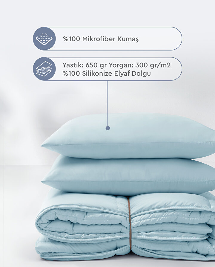 Macaron - Blue Quilt & Pillow Set