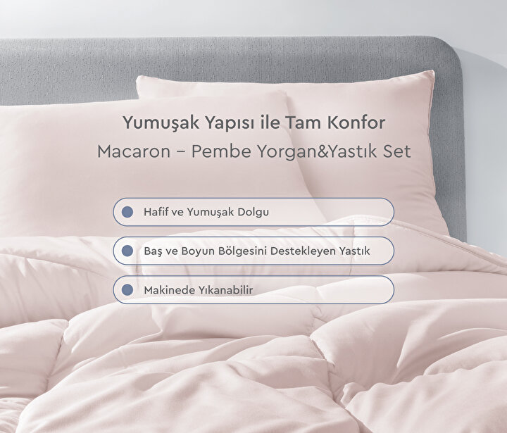 Macaron - Pink Quilt & Pillow Set